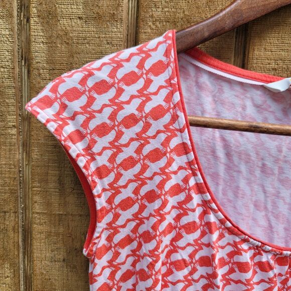 Boden Margot Bird Print Scoop Neck Jersey Stretch Dress Womens Size 6P - Picture 4 of 13